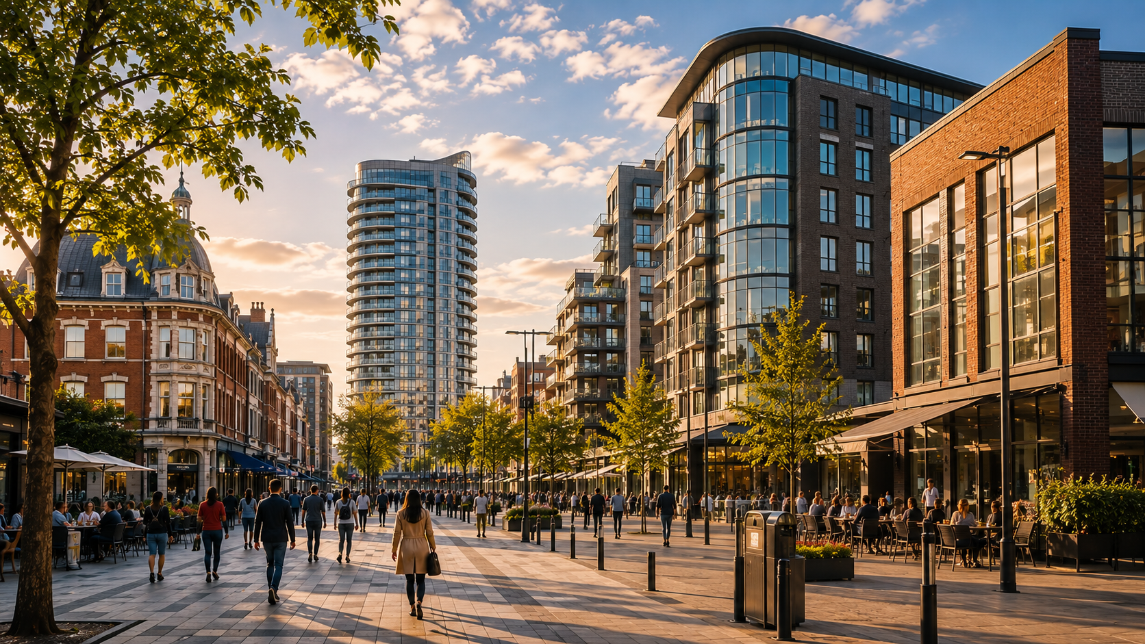 London Borough of Barking and Dagenham business area with local shops, offices and East London streets