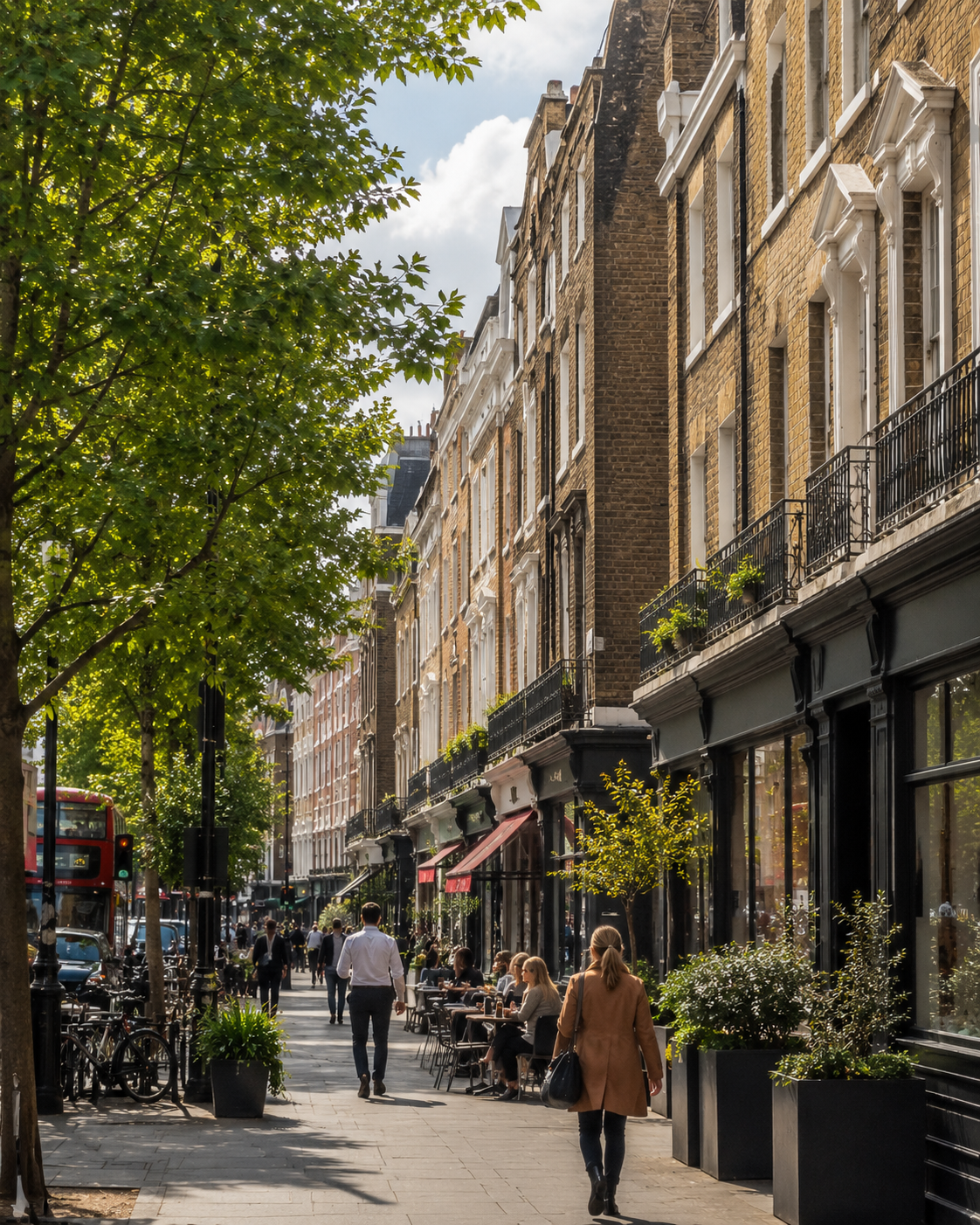 London Borough of Islington business district with Angel and Upper Street