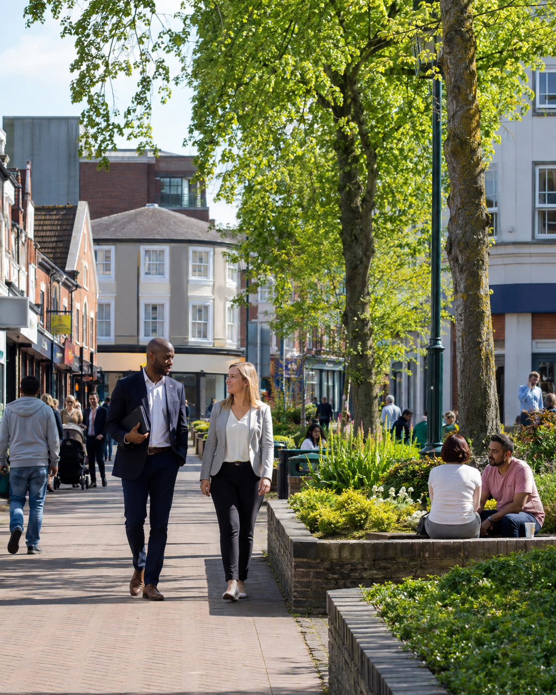 London Borough of Bexley business area with local shops, professional offices and South East London town centre streets