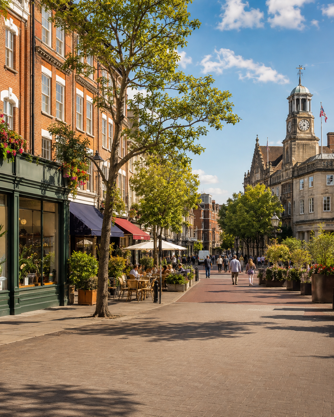 London Borough of Bromley business area with local shops, offices and Southeast London streets